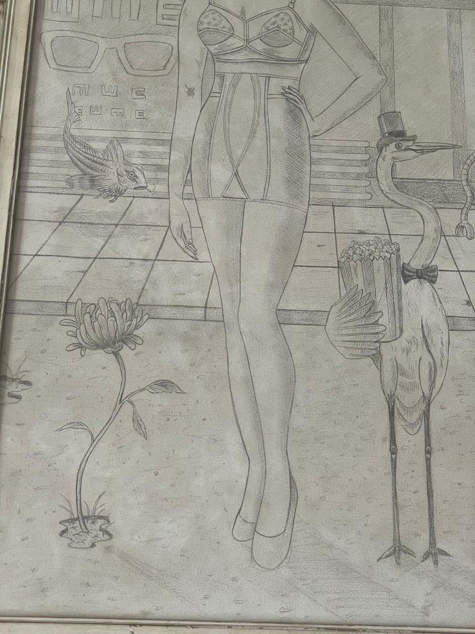 Desenho original da obra "Pipoca" criado pelo artista Rafael Silveira