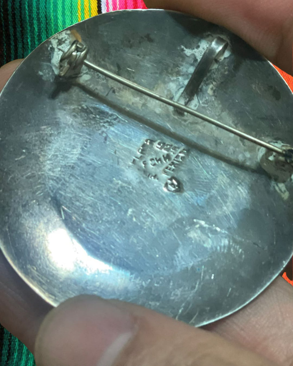 Pingente/Broche original dos anos 40 em prata mexicana 925