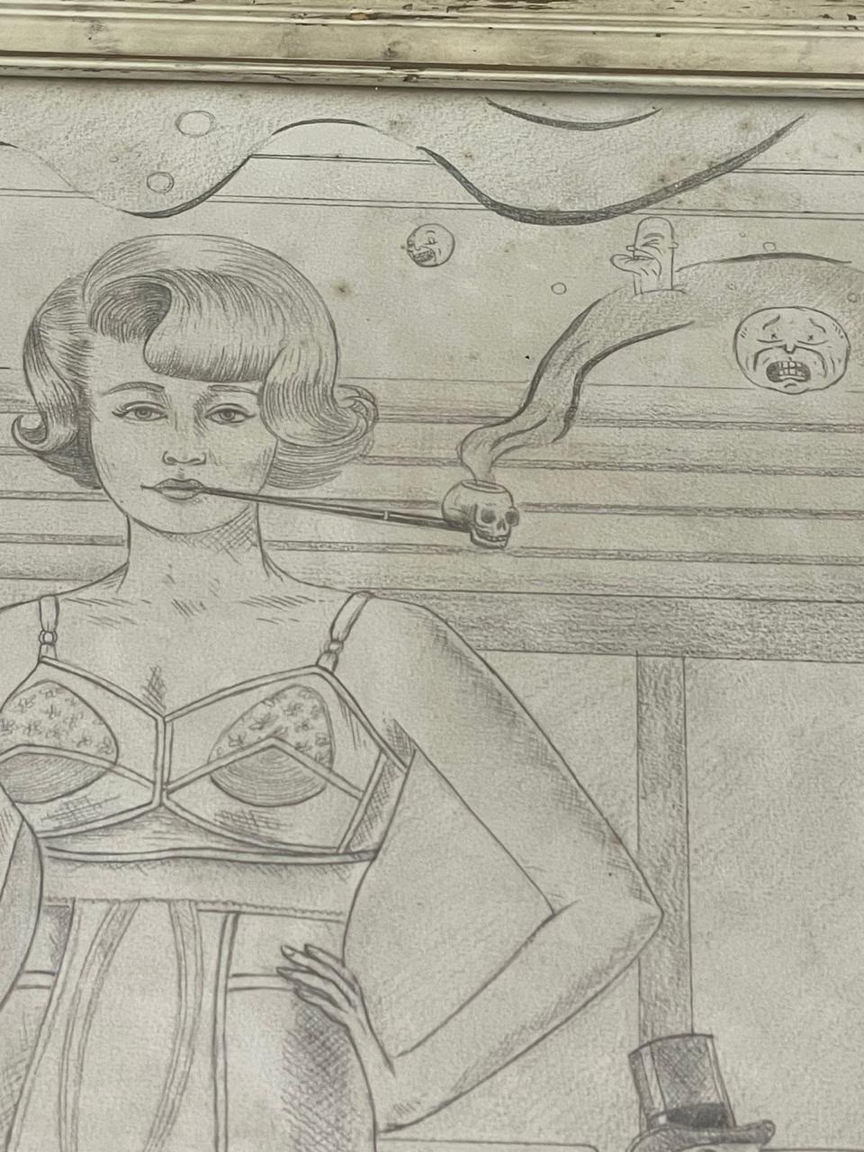 Desenho original da obra "Pipoca" criado pelo artista Rafael Silveira