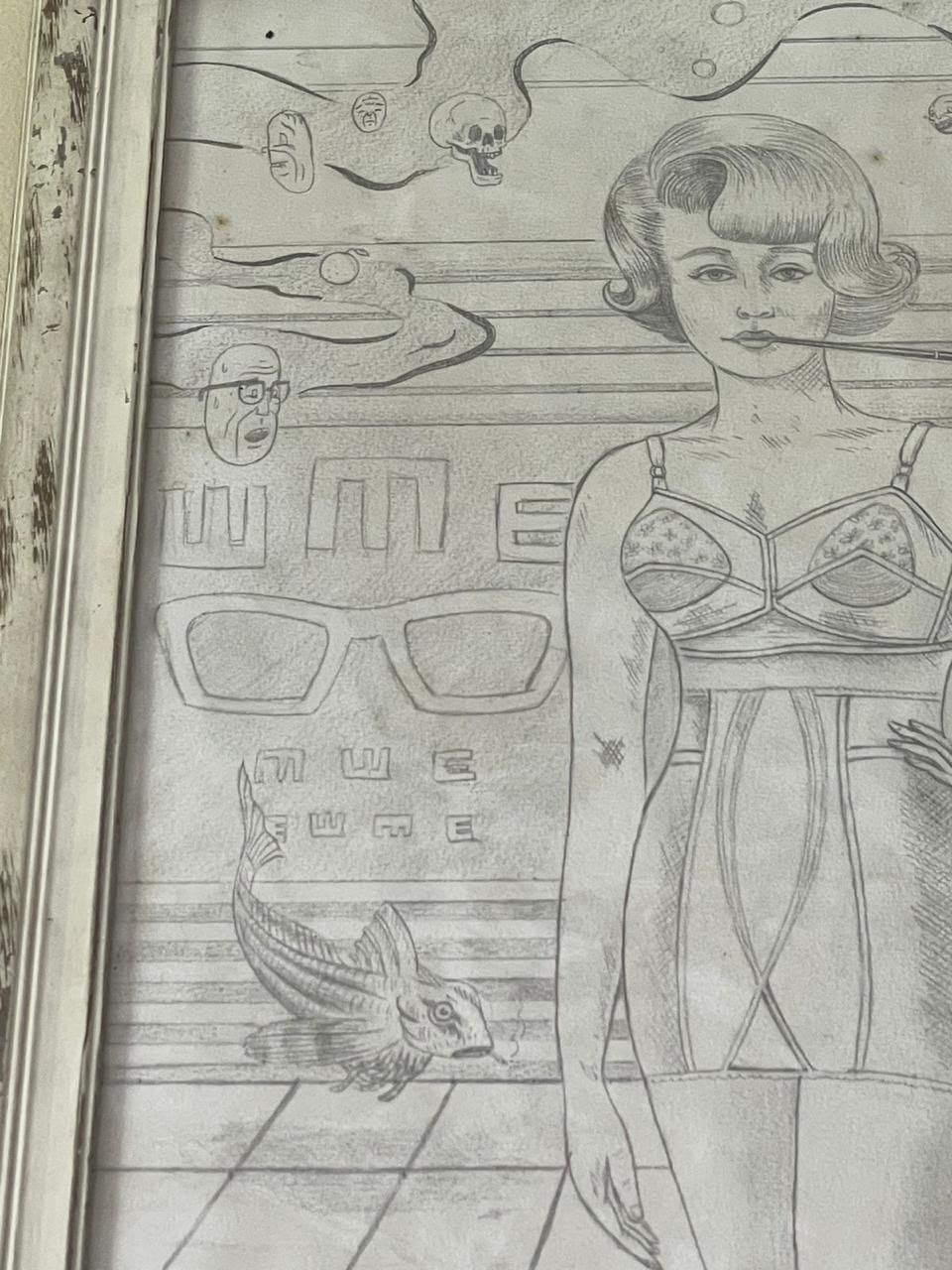 Desenho original da obra "Pipoca" criado pelo artista Rafael Silveira