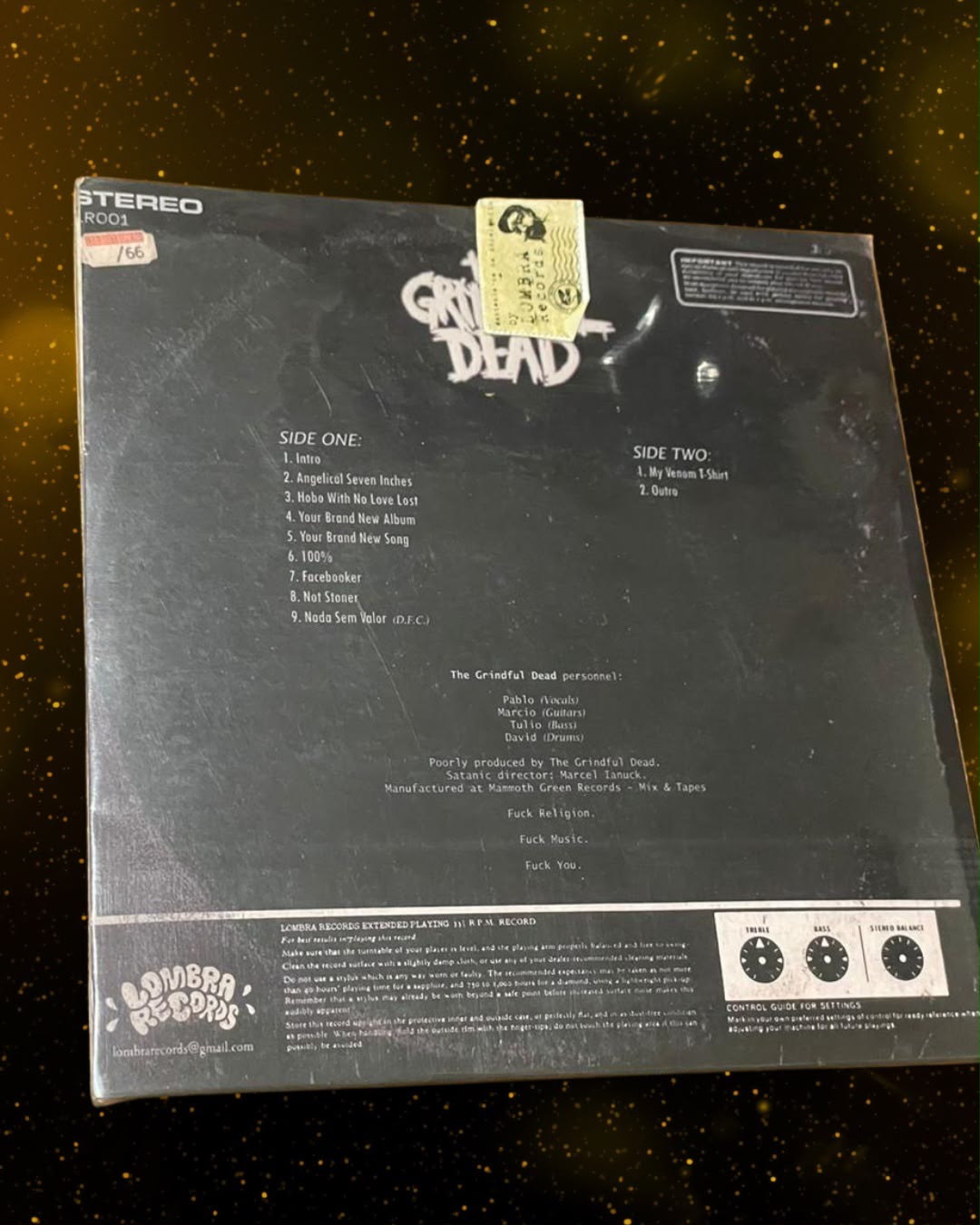 Vinil The Grindful Dead — Edição Limitada 66 Cópias — Acervo Pessoal de João Gordo