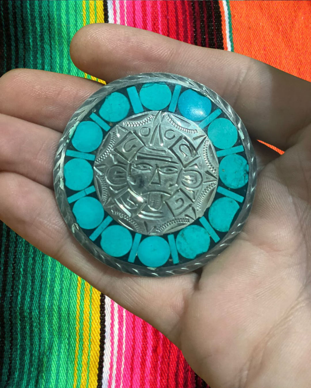 Pingente/Broche original dos anos 40 em prata mexicana 925
