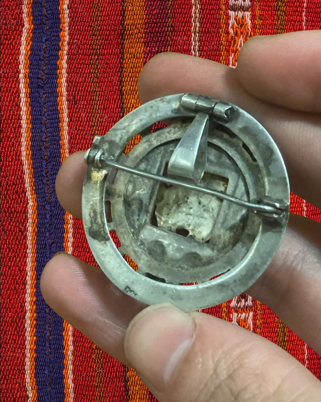 Pingente e Broche Asteca em Prata Mexicana 925 — Joia Vintage dos Anos 40