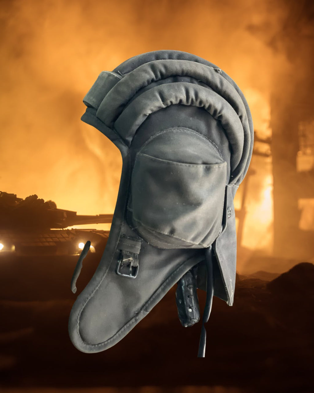 CAPACETE ORIGINAL DE TANQUE DE GUERRA RUSSO — SEGUNDA GUERRA MUNDIAL