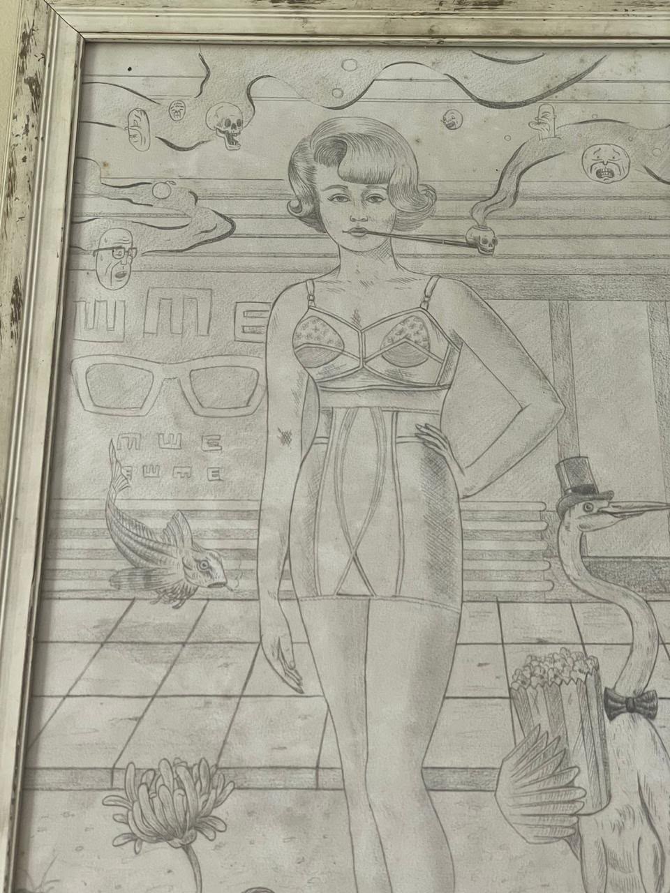 Desenho original da obra "Pipoca" criado pelo artista Rafael Silveira