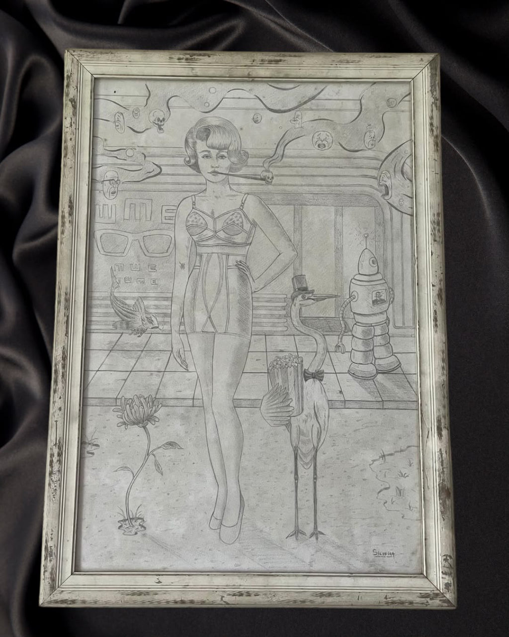Desenho original da obra "Pipoca" criado pelo artista Rafael Silveira