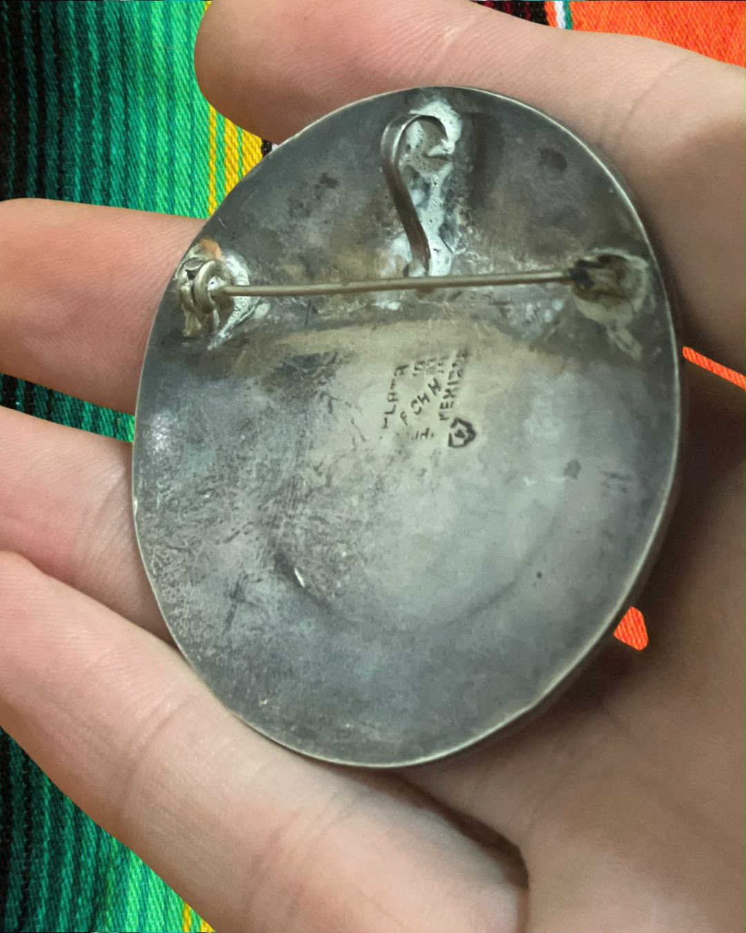 Pingente/Broche original dos anos 40 em prata mexicana 925