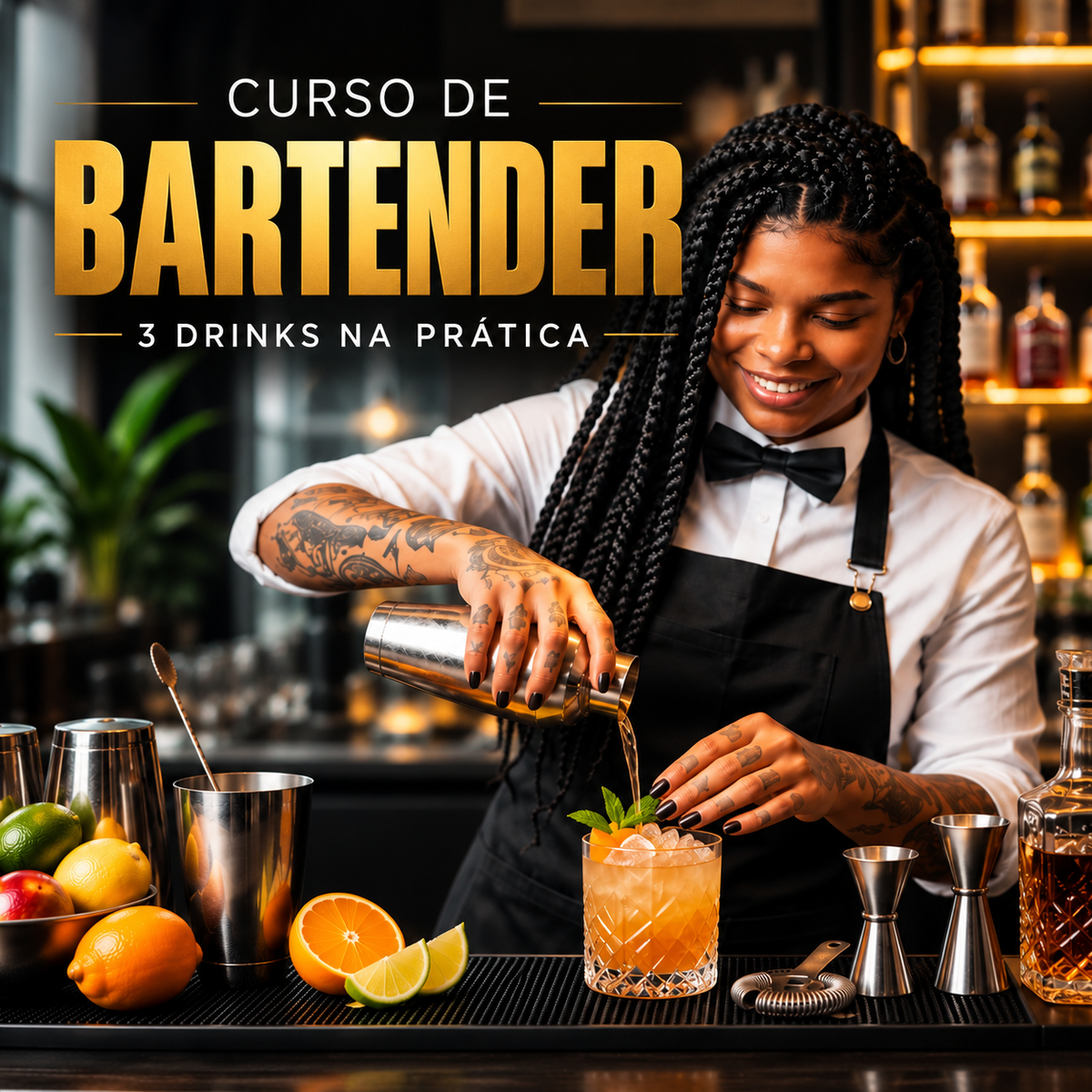 Curso de Bartender - 3 drinks na prática